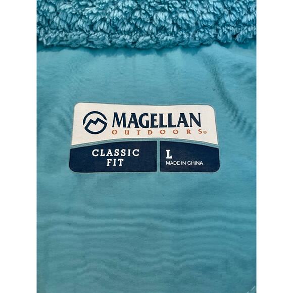 Magellan Outdoors teal classic fit 1/4 zip Textured Fleece pullover Large - Picture 4 of 11